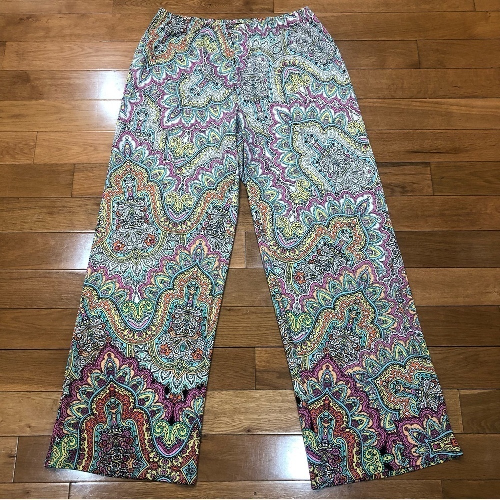 Melissa Paige Multicolor Paisley Wide Leg Pants Size L